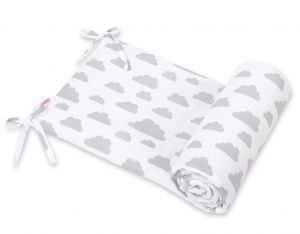 Universal bumper for cot - clouds gray